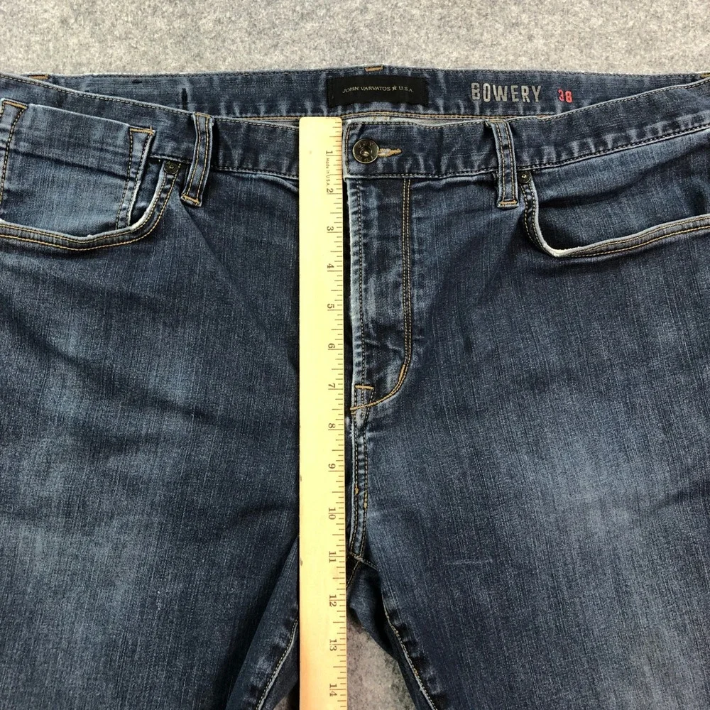 John Varvatos BOWERY Mens Jeans 38x34 (fits 39x34) Blue Straight Leg Dark Wash